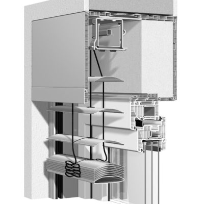Detailansicht der Aufsetz-Außenjalousie
